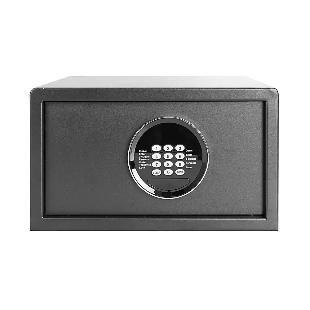 Defence Hotel Digital Code Security Safe w/Removable Shelf 229x405x335mm - Black