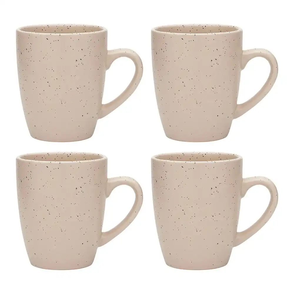 4pc Porto Sands Stoneware Mugs/Drinking Coffee/Tea Cup Tableware Set 320ml Blush