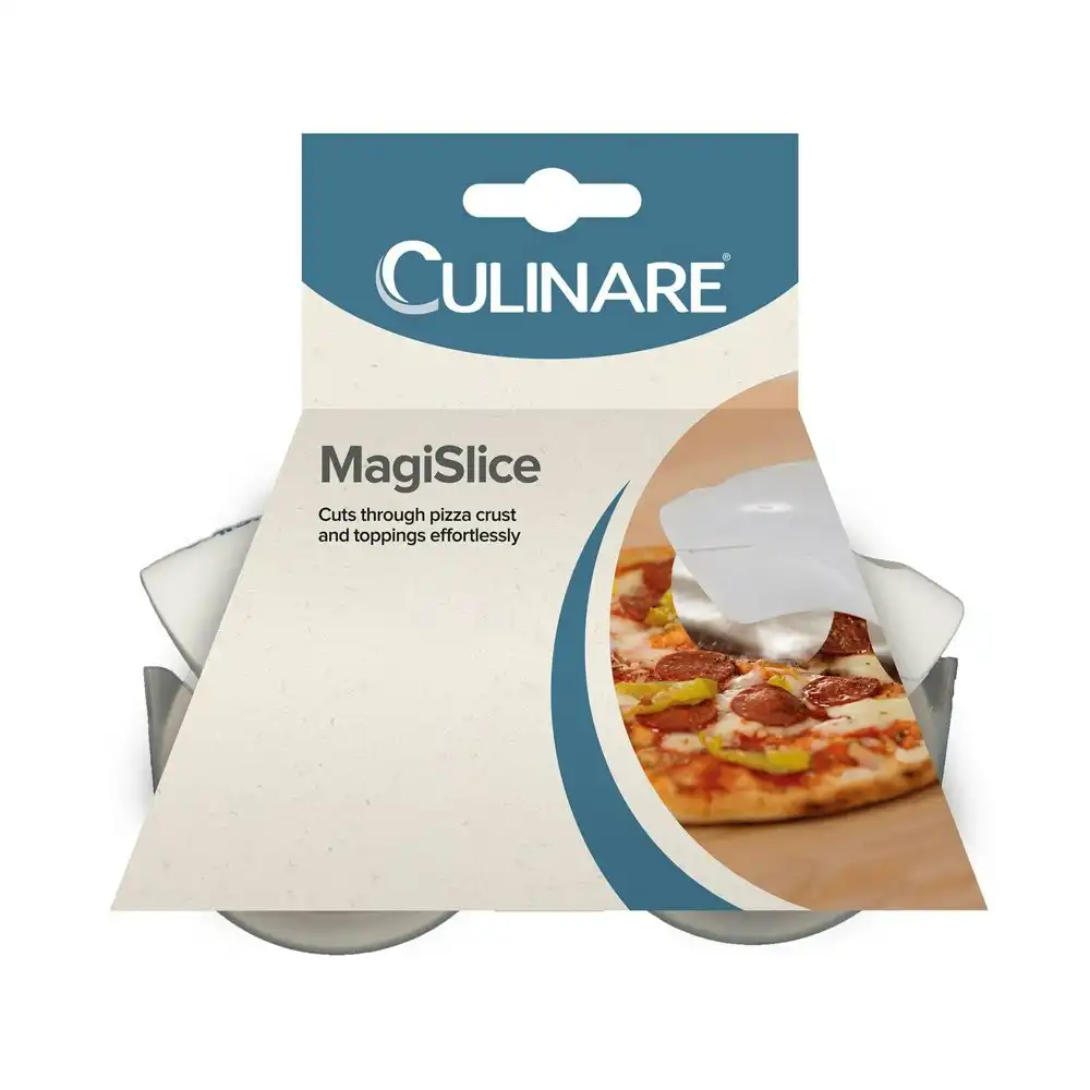 Culinare Magislice 23.5cm Double Wheel Pizza Pie Cutter Slicer Roller White