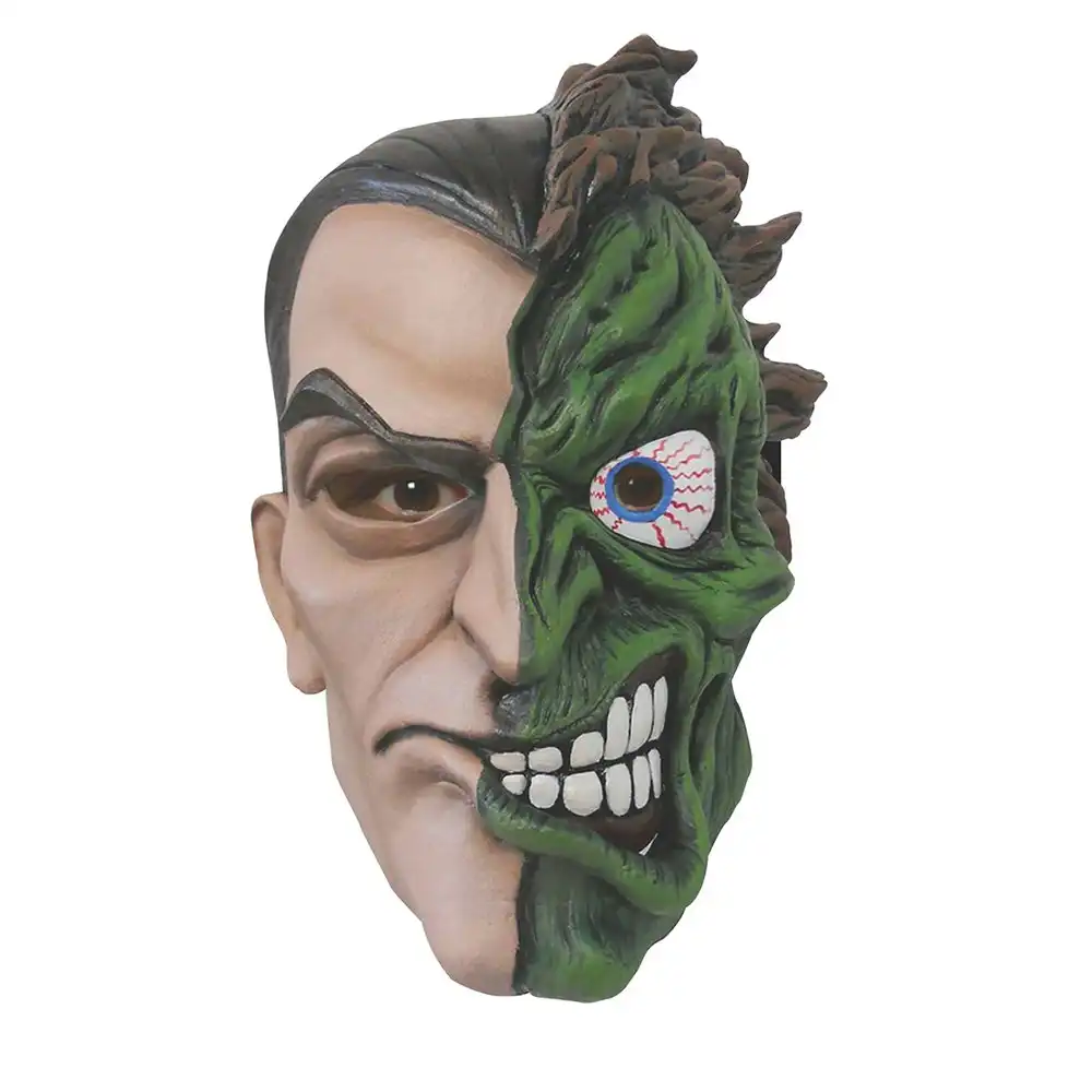 DC Comics Harvey Dent Two Face Halloween Party Villain Latex Mask Adult Costume
