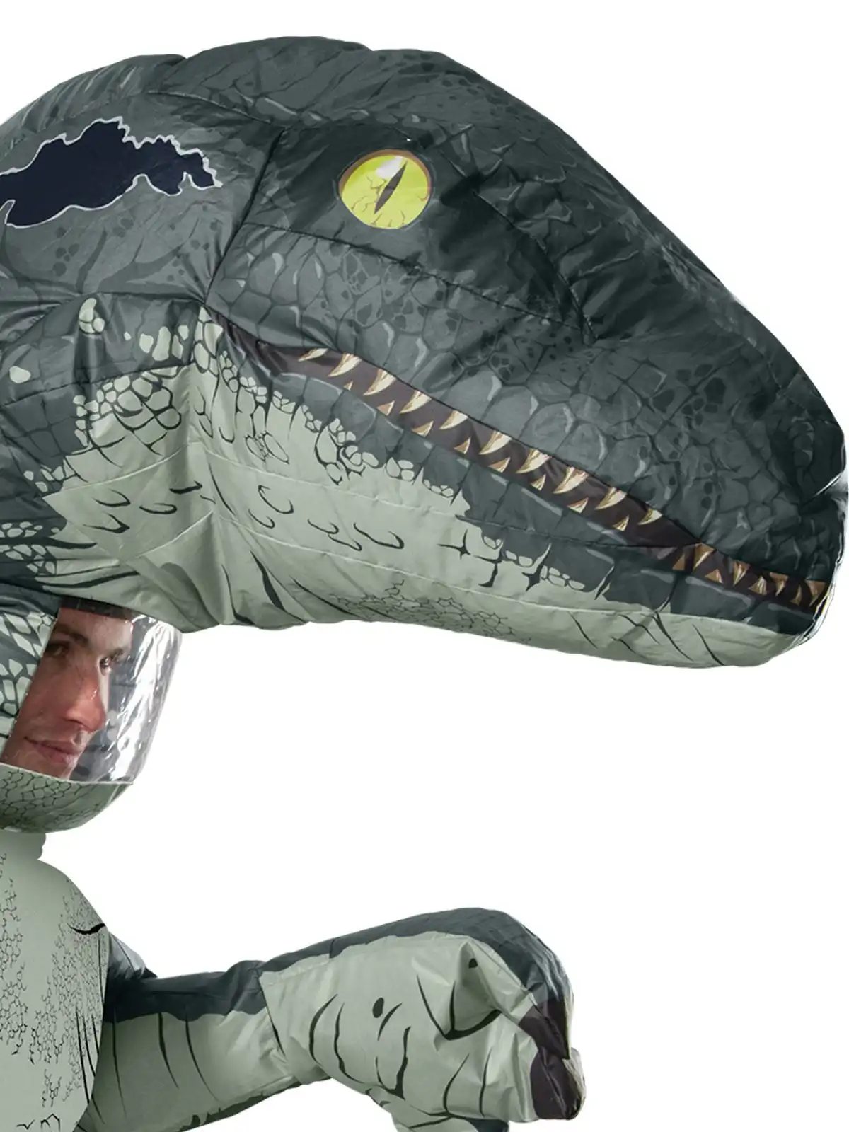 Rubies Velociraptor Blue Dinosaur Adult Inflatable Dress Up Costume Size STD