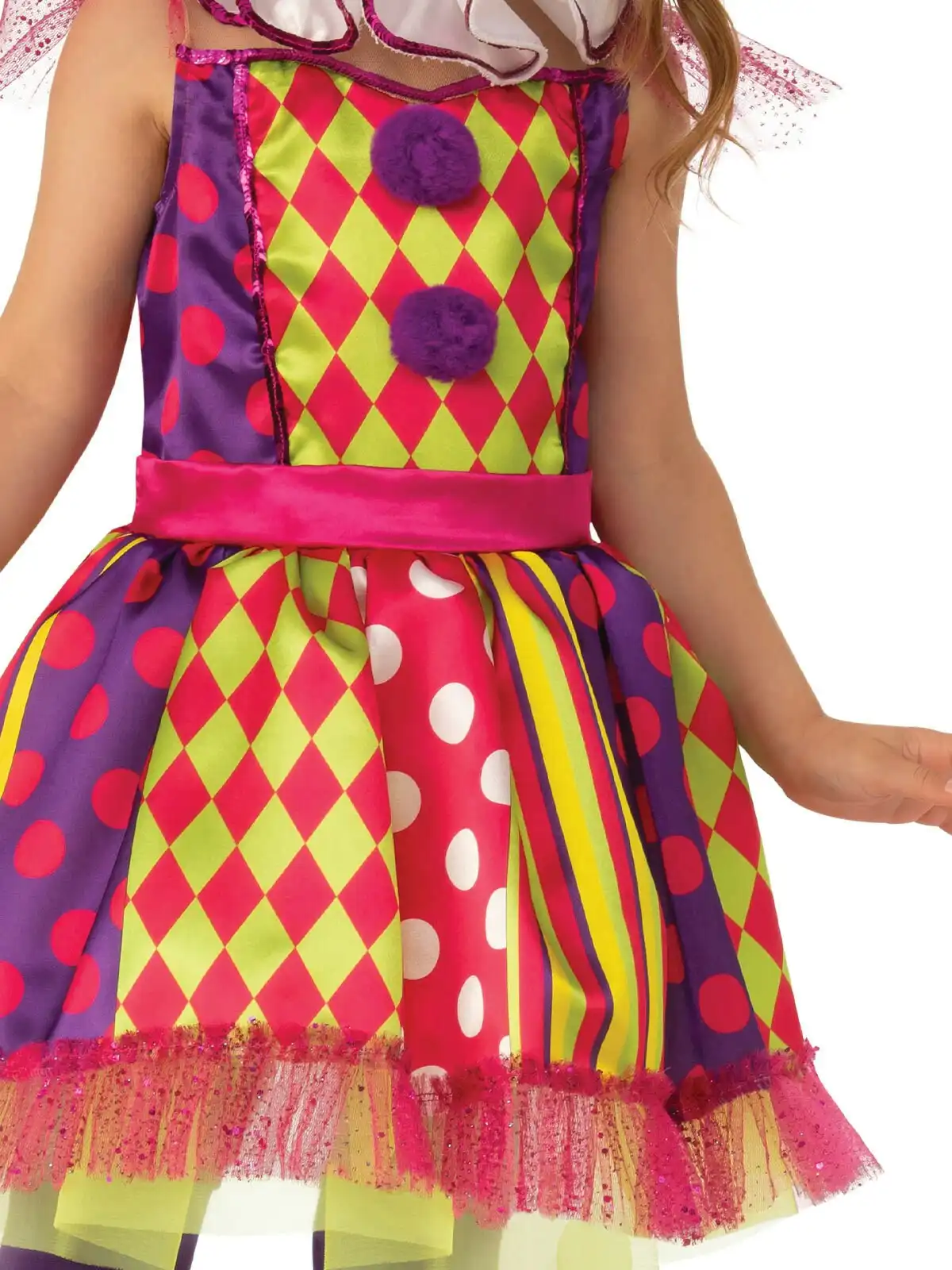 Rubies Bright Clown Dress Up Kids/Girls Halloween Circus Party Costume Size L