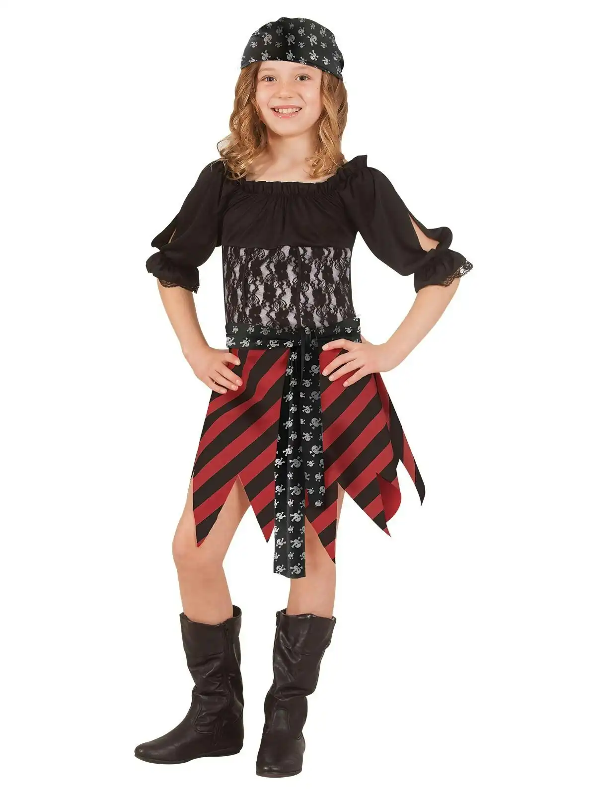 Rubies Pirate Tween Kids/Girls Striped Dress Up Scary Halloween Party Costume
