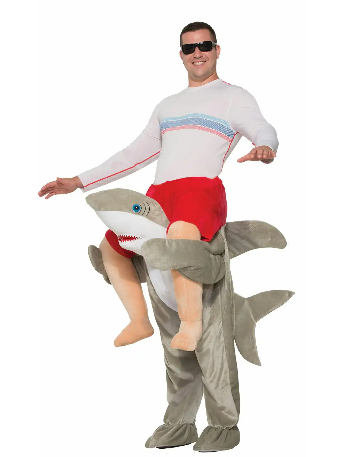 Rubies Shark Piggy Back Men's/Adult Fancy Dress Up Party Costume Set Size STD