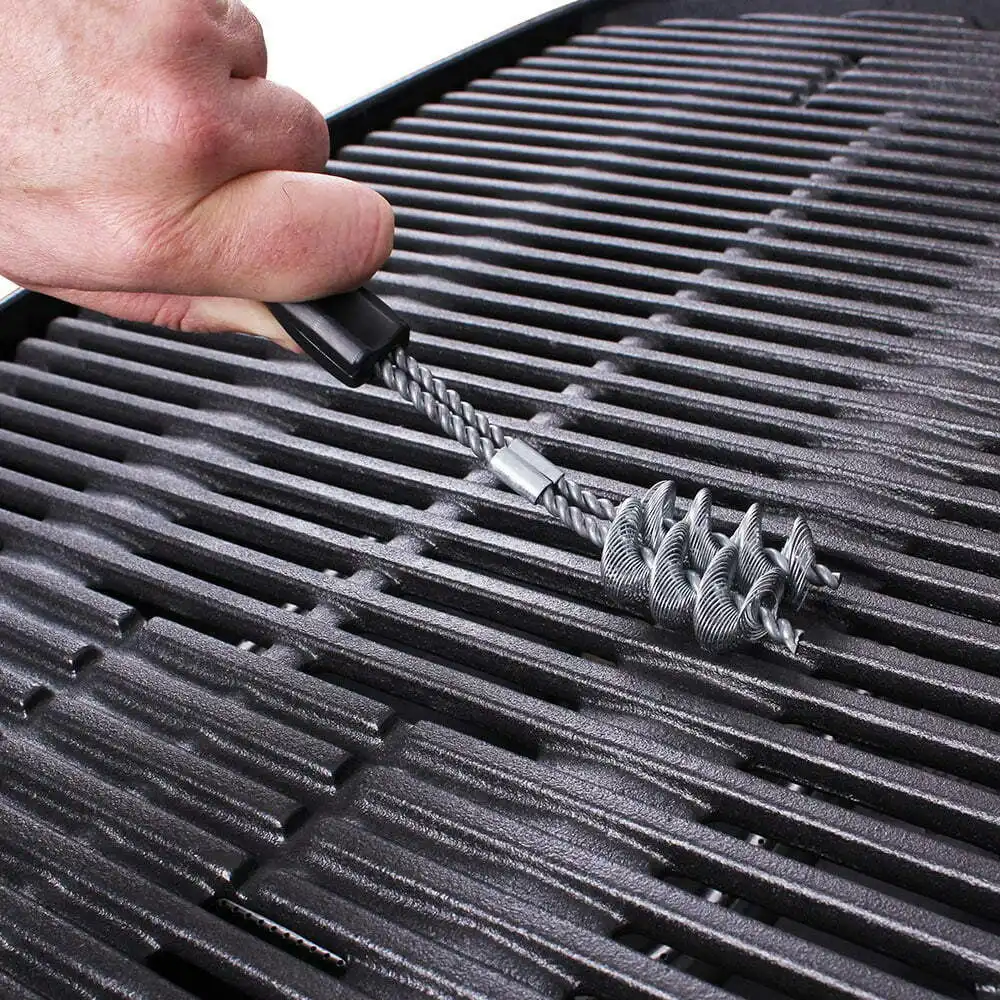 White Magic Mini 20cm Cleaning Barbecue Grill Brush Double Helix Cleaner Black
