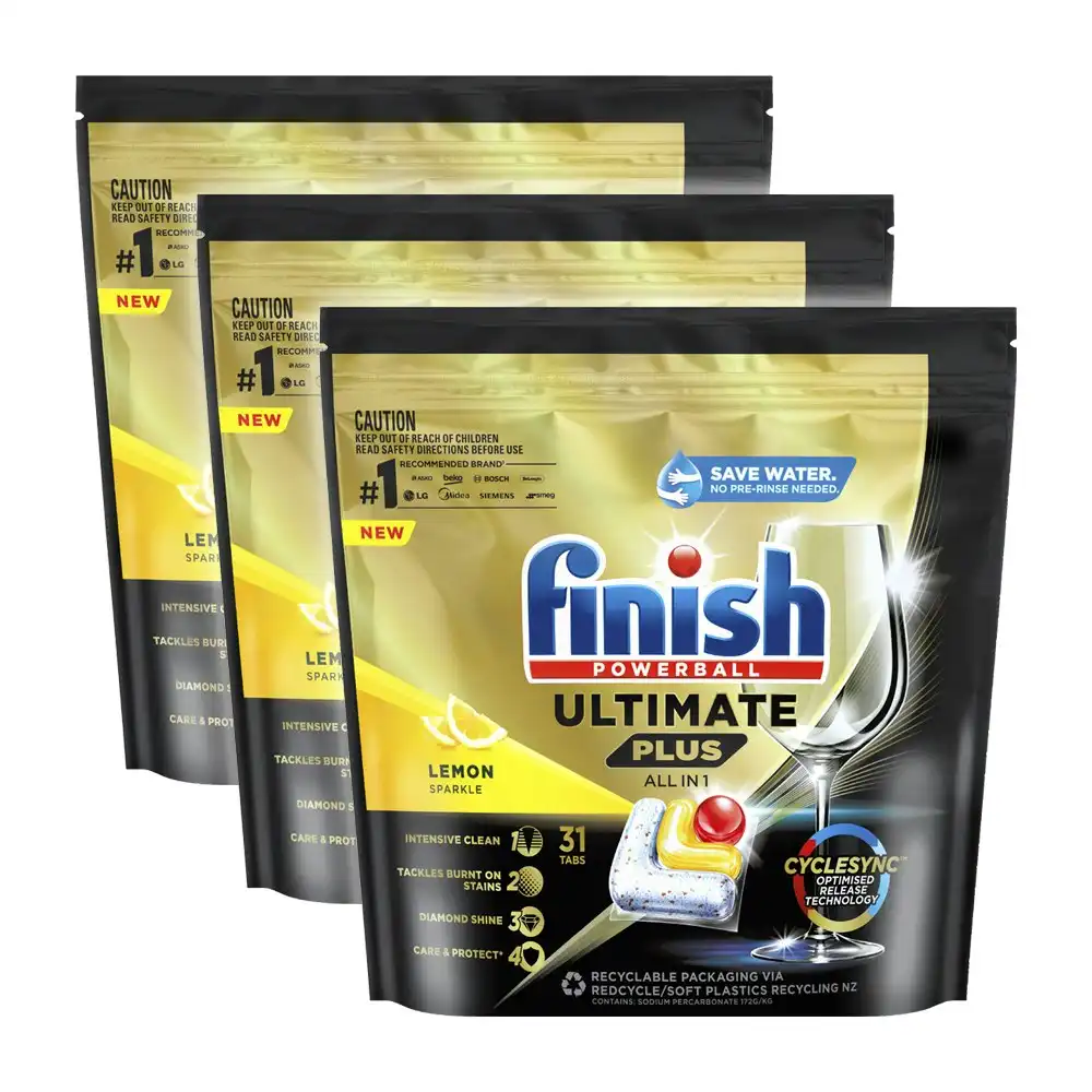 93pc Finish Powerball Ultimate Plus All In 1 Dishwashing Tablets Lemon Sparkle