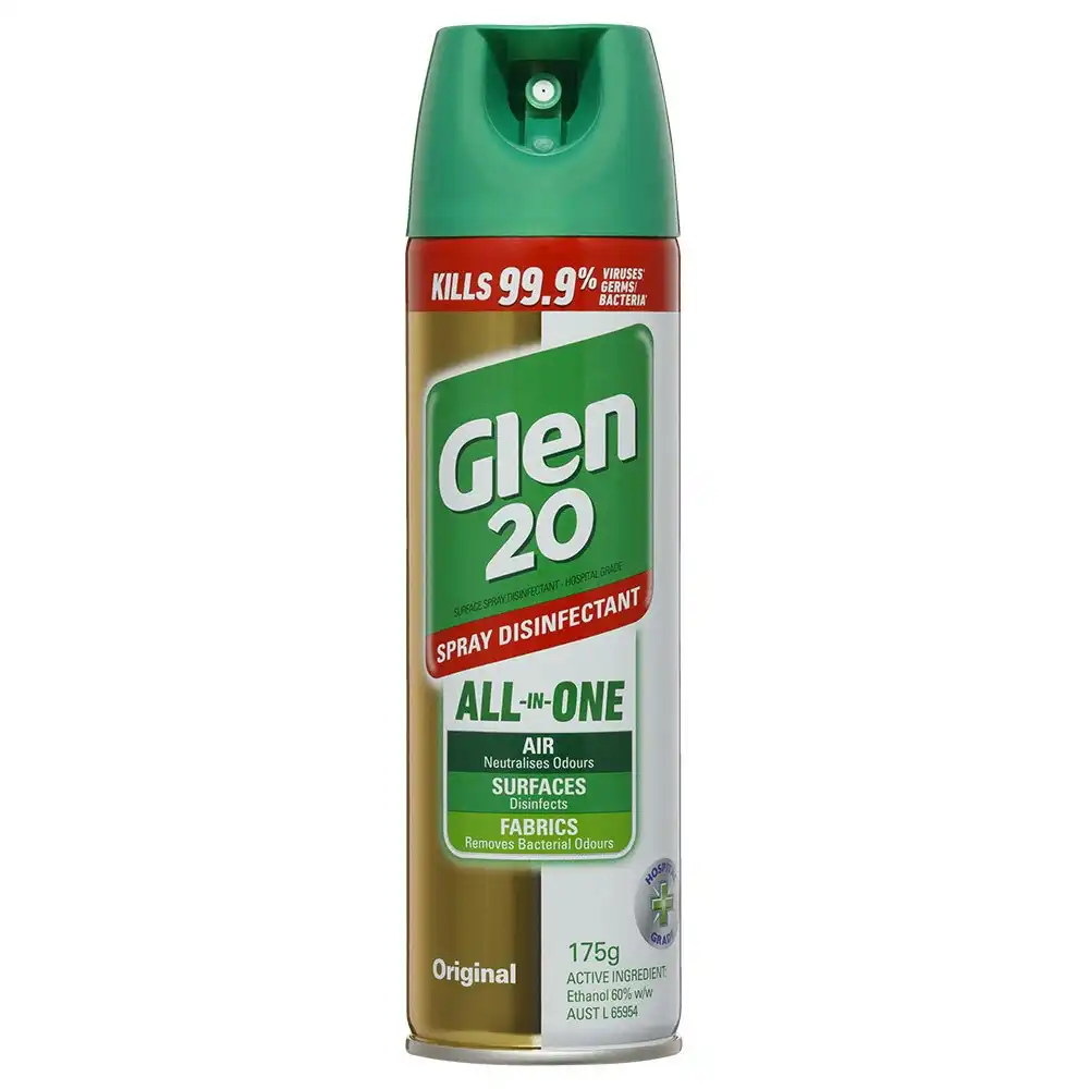 3x Glen 20 Disinfectant Spray 175g Kills 99.9% Virus/Germs/Bacteria Original