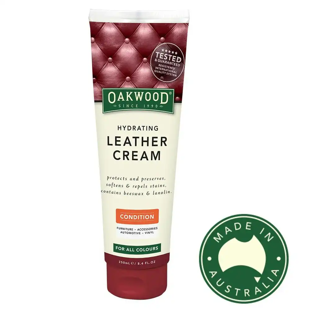 Oakwood 250ml Hydrating Leather Cream Moisturising Conditioner Upholstery Care