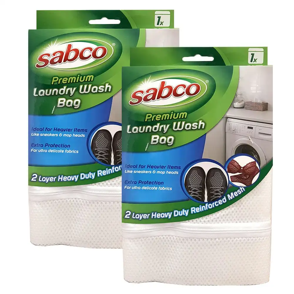 2x Sabco Premium 48.5x34.5cm Mesh Laundry Washing/Drying Bag Storage Protection