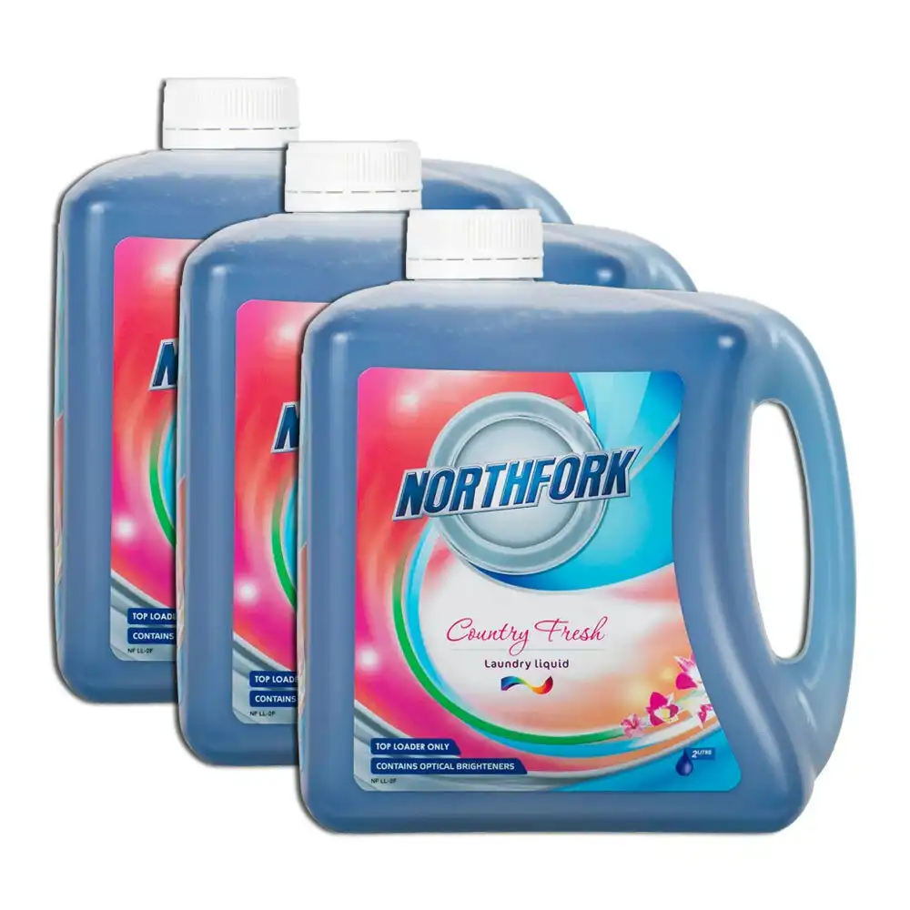 3PK Northfork Antibacterial Laundry Cleaning Detergent 2L Liquid Country Fresh