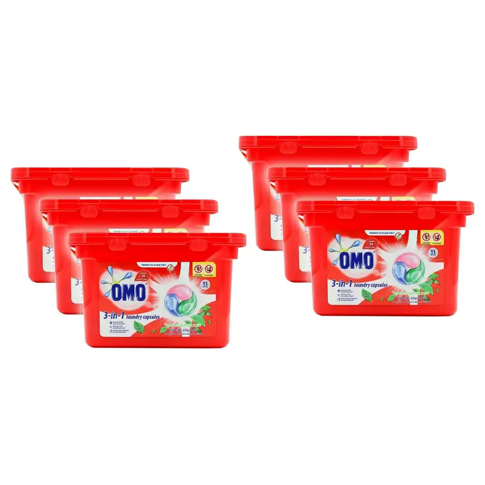 90x Omo 3-in-1 Laundry Liquid Capsules Detergent Stain Remover Fresh Eucalyptus