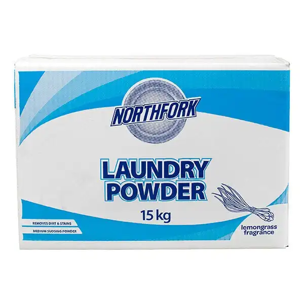 Northfork Industrial/Commercial Laundry Detergent 15kg Powder Soap Lemongrass
