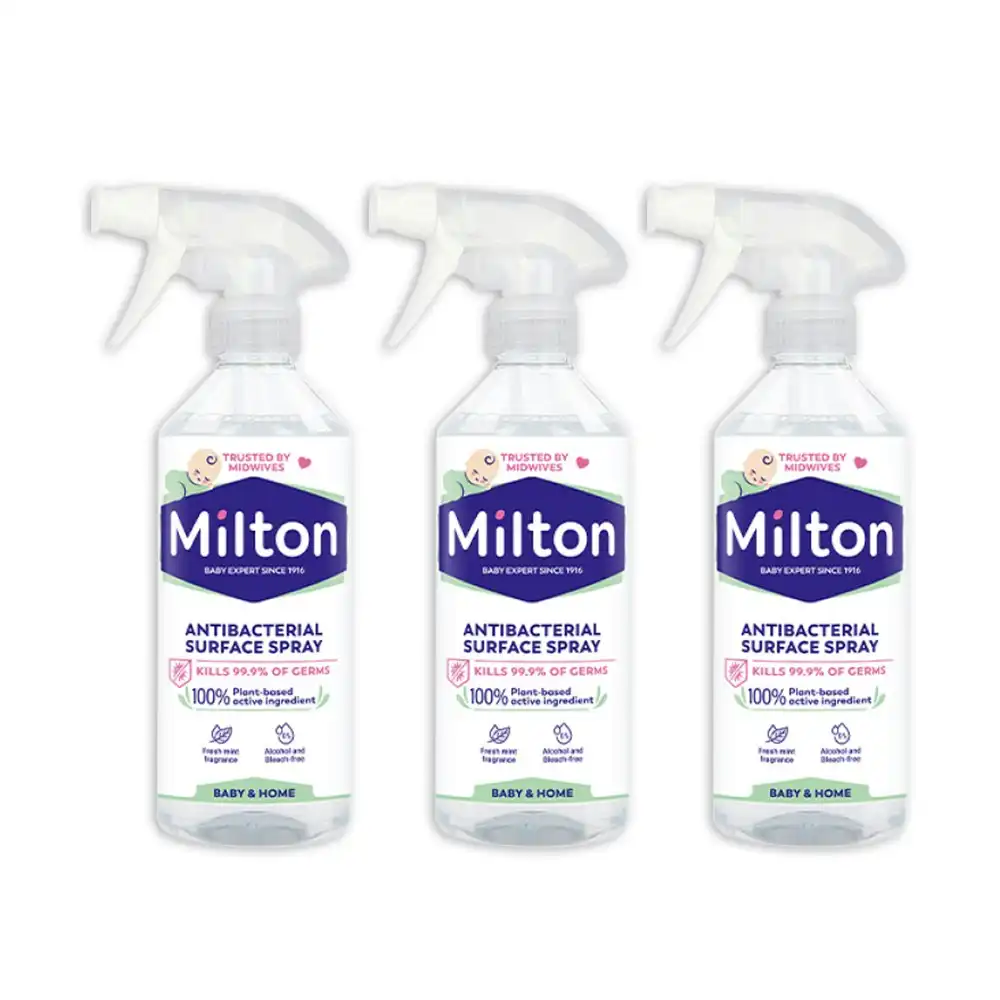3x Milton Antibacterial Surface Spray Baby/Home Household Grade Mint/Lemon 500ml