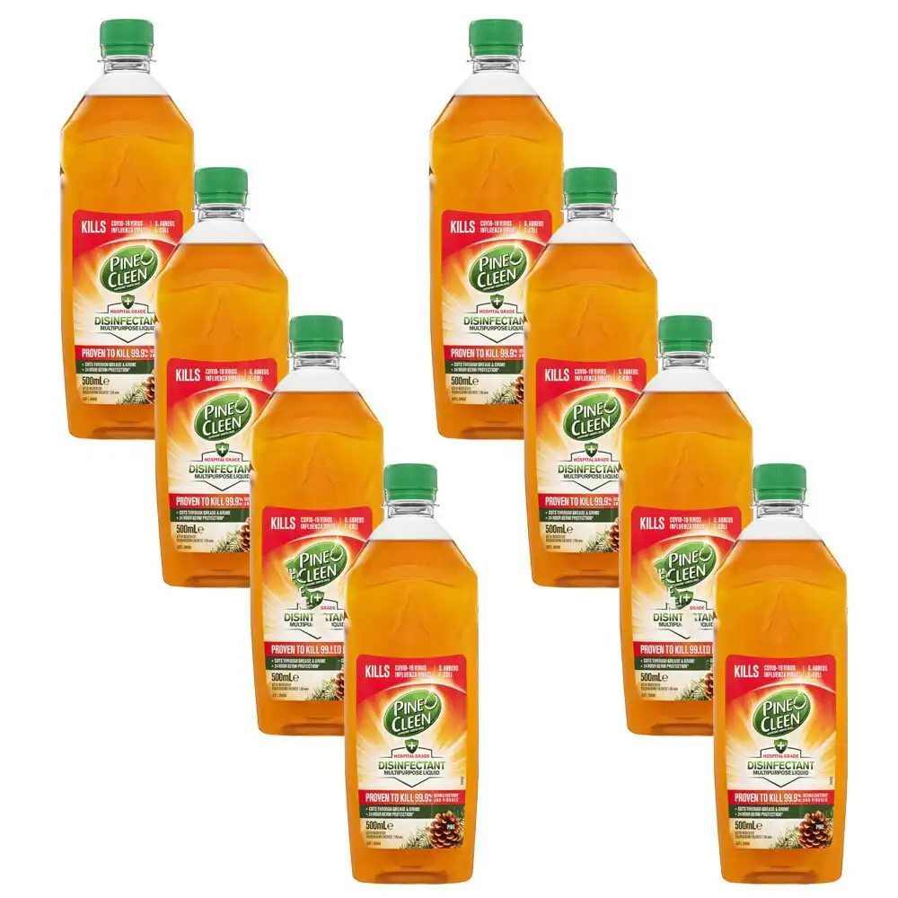 8x Pine O Cleen Multi Surface Disinfectant Anti-Bacterial Cleaner Pine 500ml
