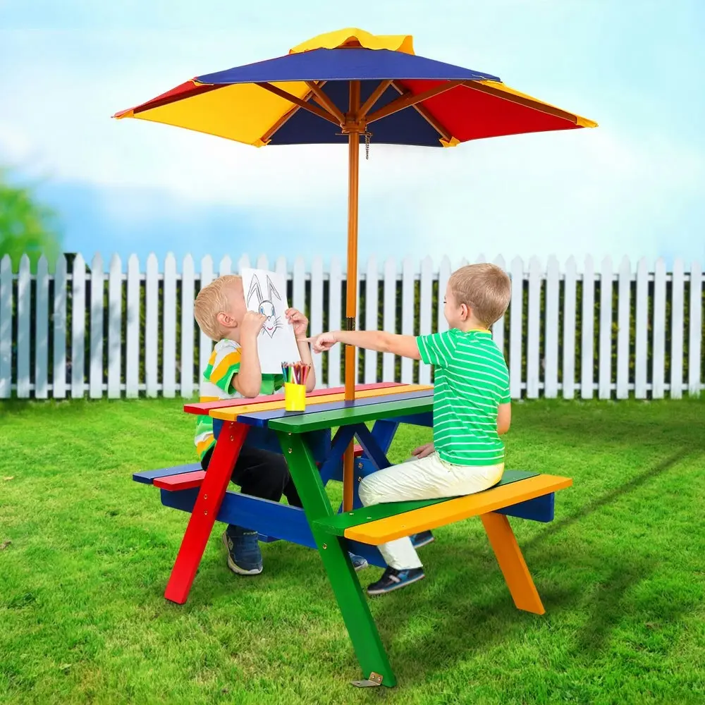 Kids Outdoor Pub Bench Outdoor Picnic Table Set For Kids With