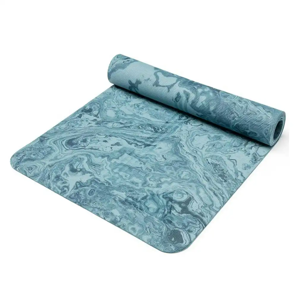 Adidas Premium 5mm Camo Sports Home/Gym Fitness Exercise Yoga Mat Raw Steel Blue