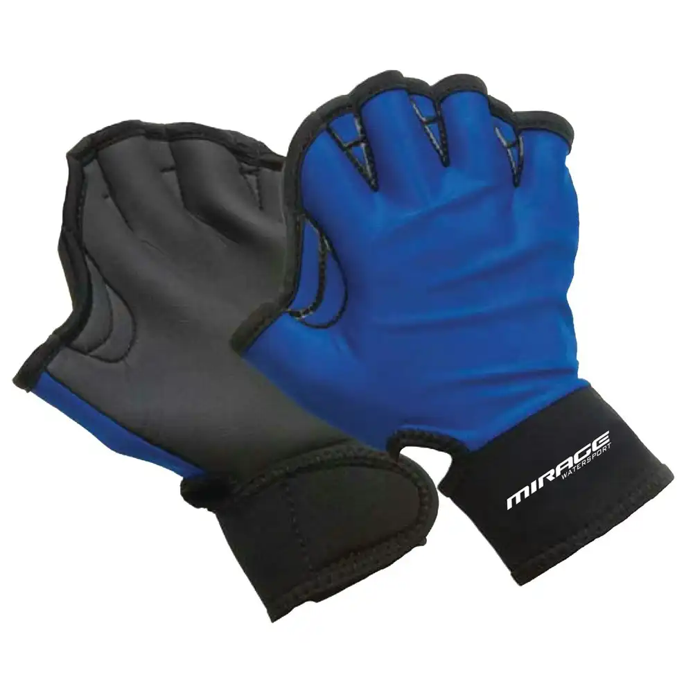 Mirage Medium Webbed Training Hand Gloves Swimming Pool/Surfing Watersports Blue