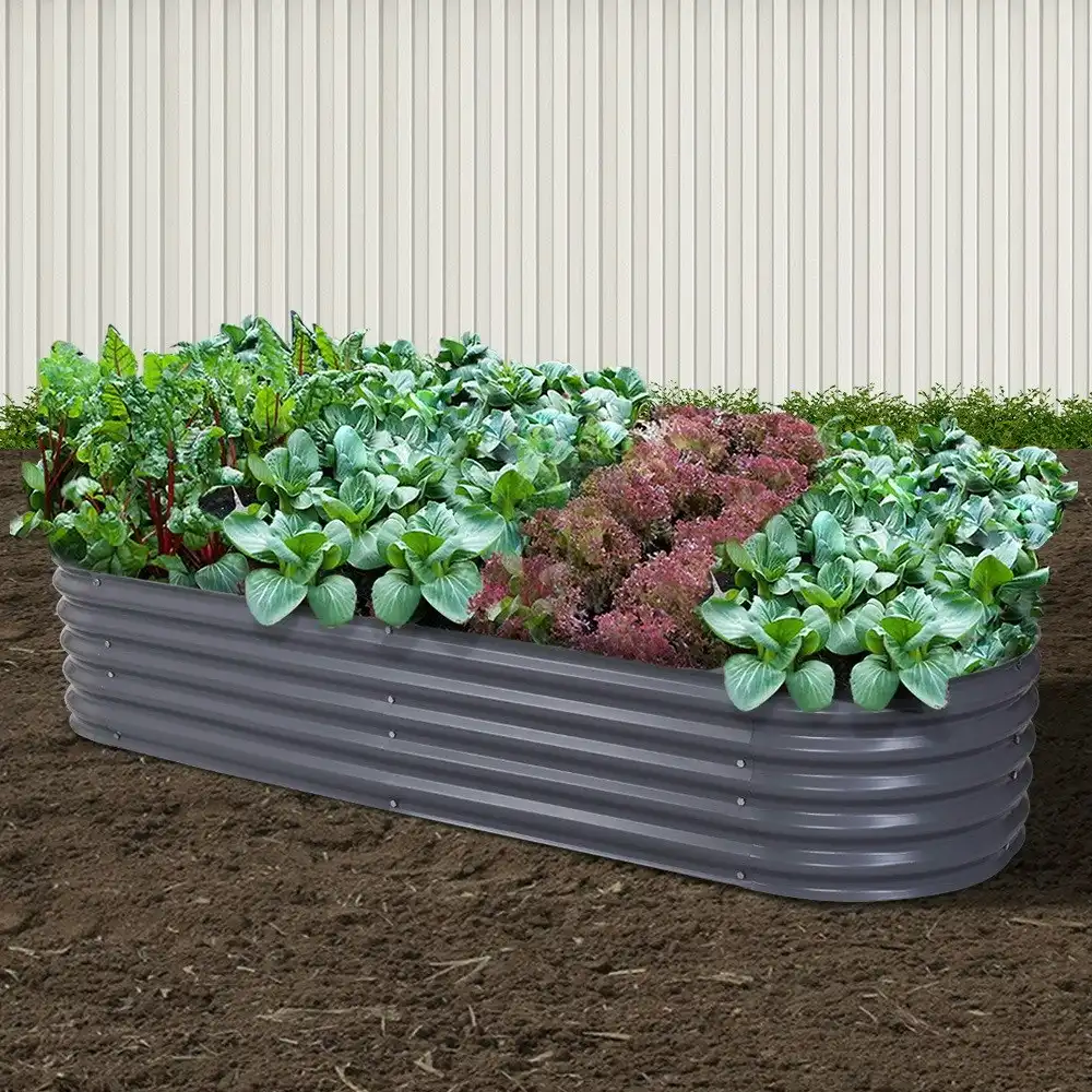 Greenfingers Garden Bed 240x80x42cm Oval Raised Vegetable Planter