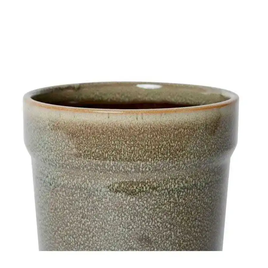 E Style Austin 19cm Ceramic Plant Pot w/Saucer Home Decor Planter Blue/Brown
