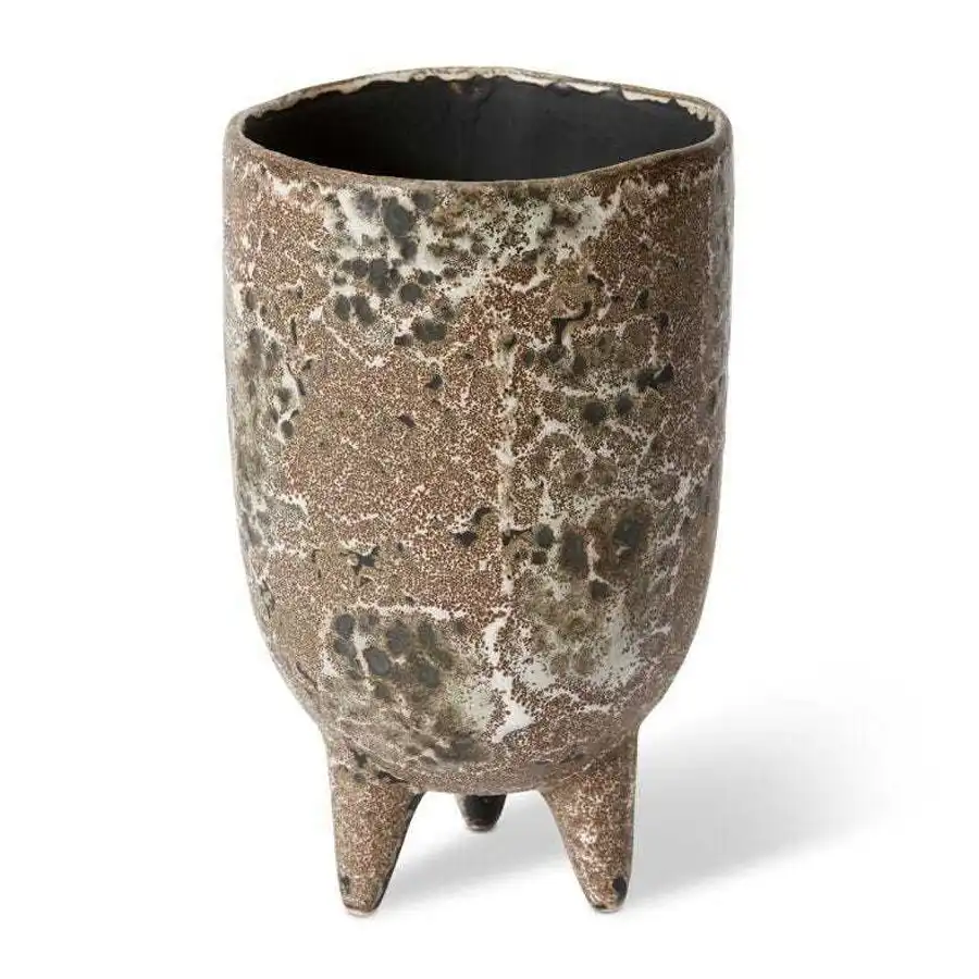 E Style Ember 26cm Ceramic Plant Pot Home Decorative Planter Round Grey