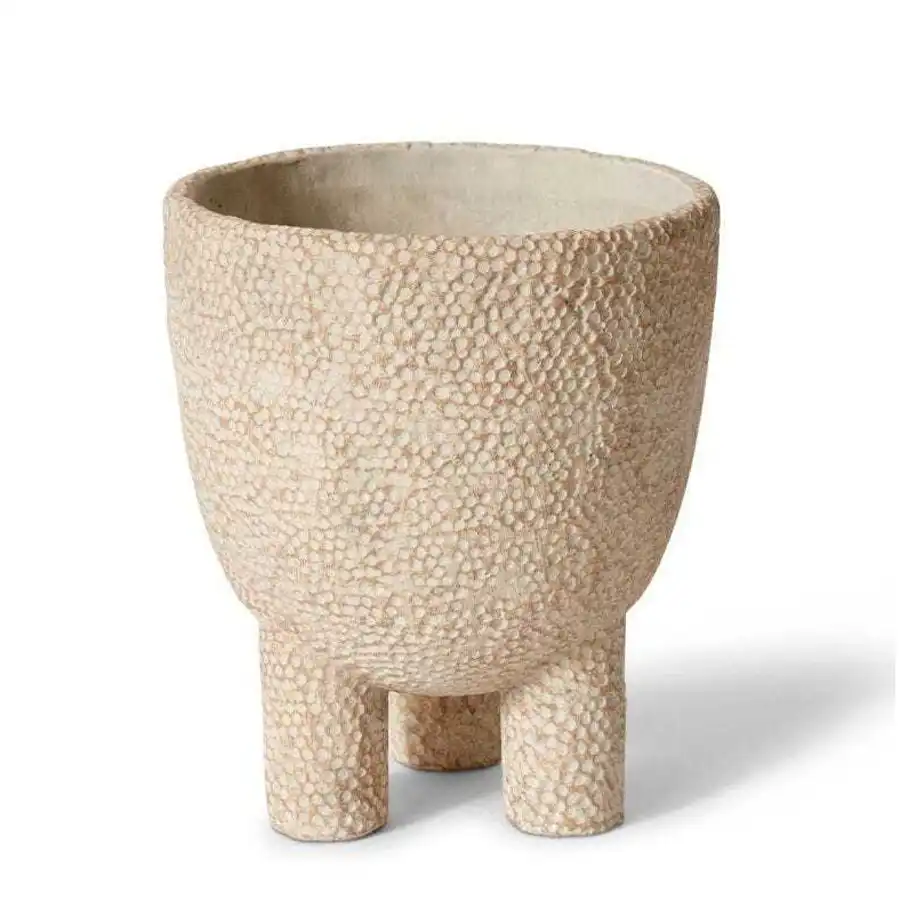 E Style Cooper 20cm Cement Plant Pot Home Decorative Flower Planter Cream