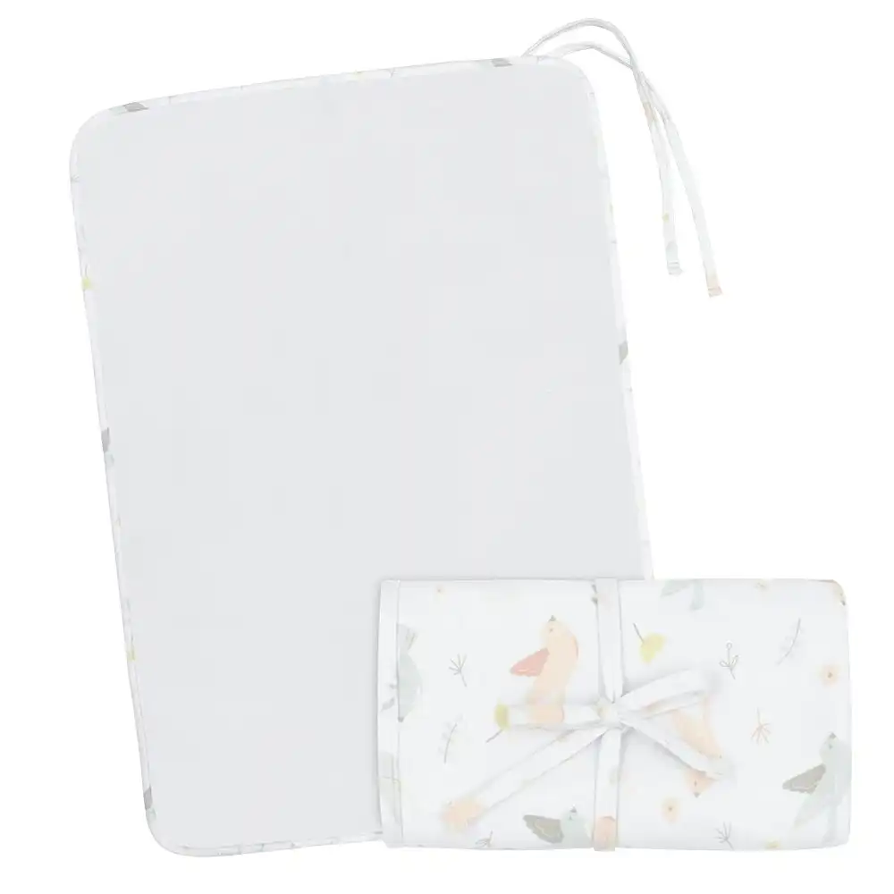 Living Textiles Baby Cotton Waterproof On The Go Travel Change Mat Ava Birds