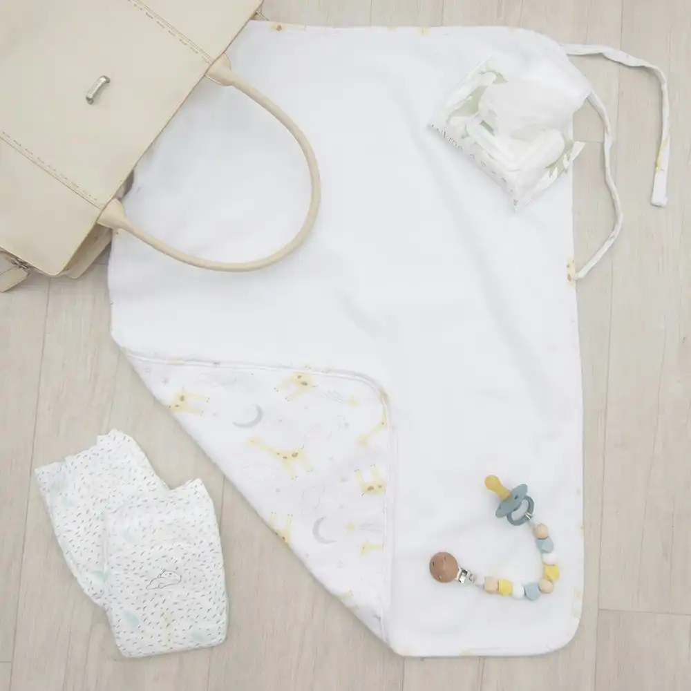 Living Textiles Baby/Newborn Waterproof Cotton Travel Change Mat Noah Giraffe