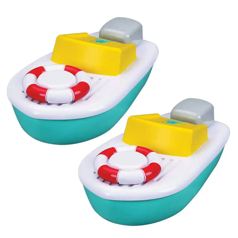 2PK BB Junior Splash N Play Twist & Sail Motorboat Baby Bath/Shower Water Toys