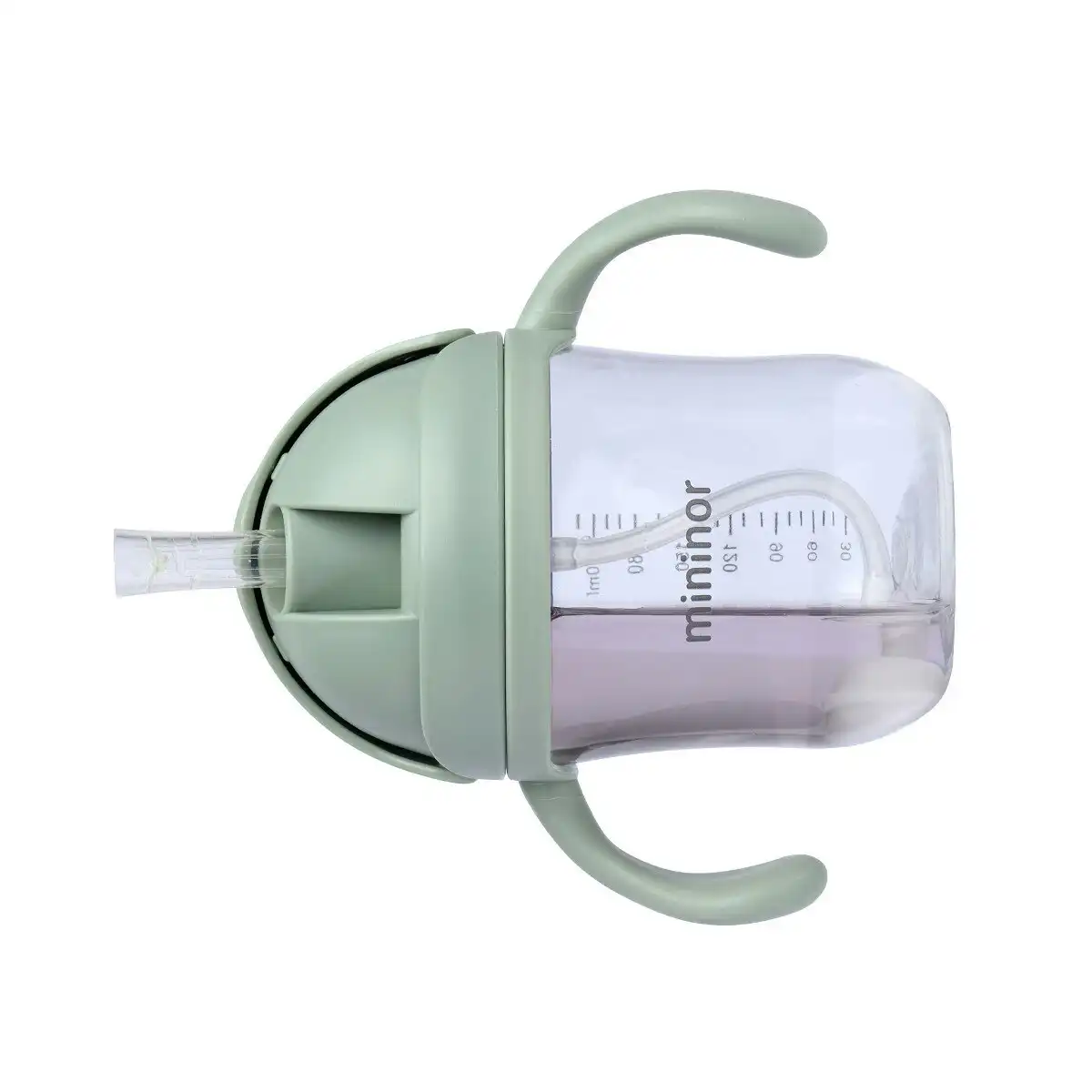 Mininor Baby/Infant 220ml Tritan Straw Bottle Water/Juice Drink Cup Willow Green