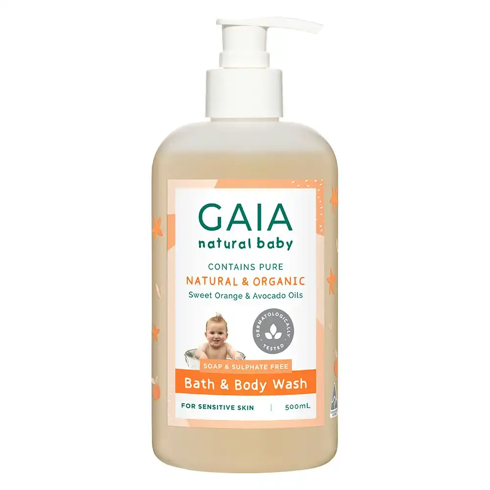 Gaia 1L Pure/Organic Bath & Body Wash for Baby/Kids/Toddlers Vegan Friendly