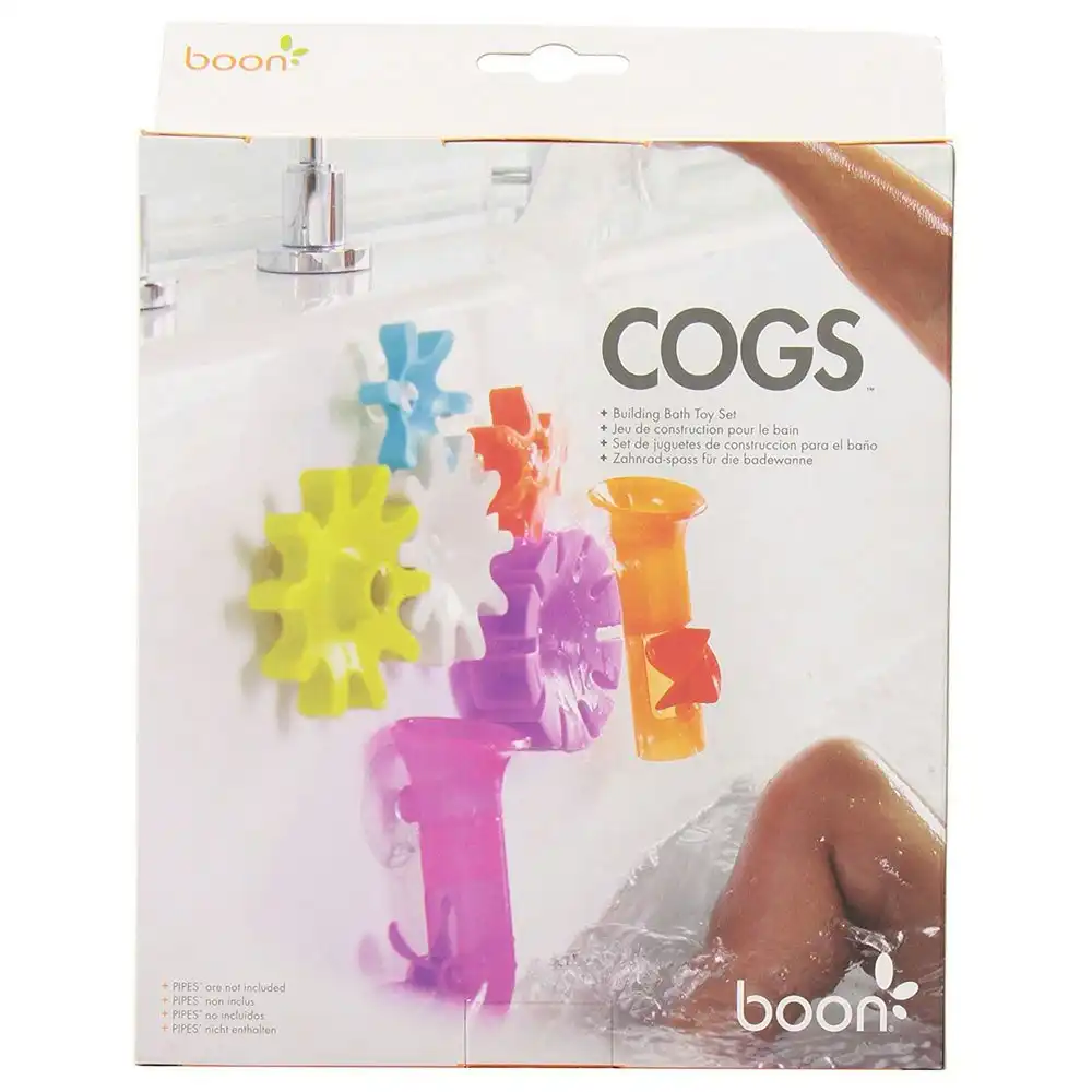 Boon 5pc Cogs Building Gears Bath Time Floating/Suction Toys for Baby/Kids Play