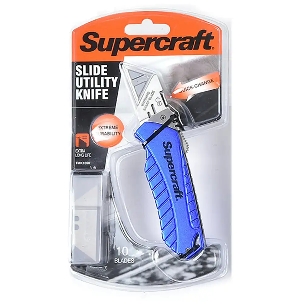 Supercraft Turbo Multipurpose Utility Knife/Box Cutter With 10 Blades Assorted