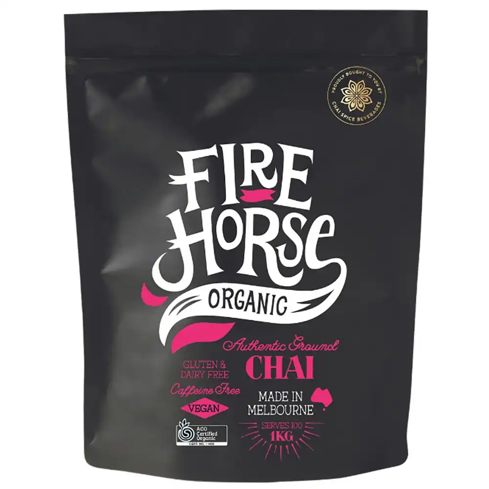 Fire Horse Organic Chai Drinking Mix Hot/Cold Drink Blend Tea Ground 1kg Bag