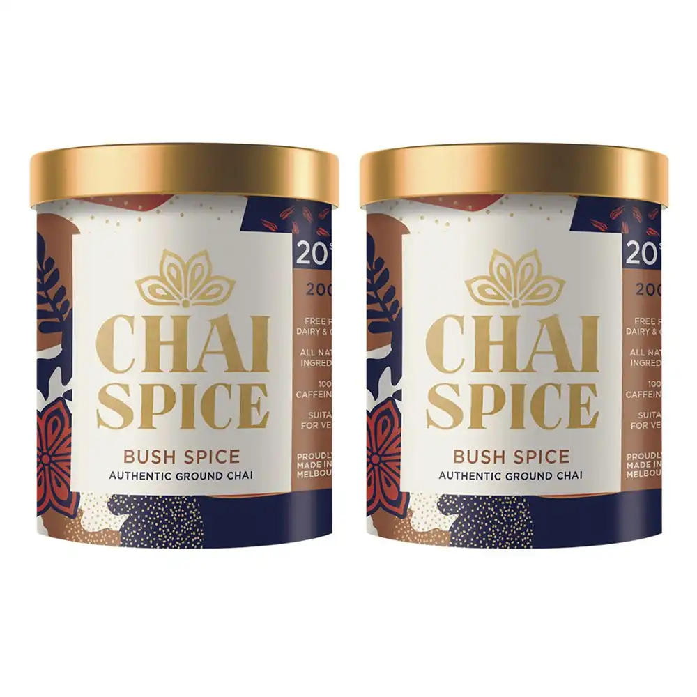 2 x Chai Spice Bush Spices Native Caffine Free Vegan Hot Drink Blend Tea Ground