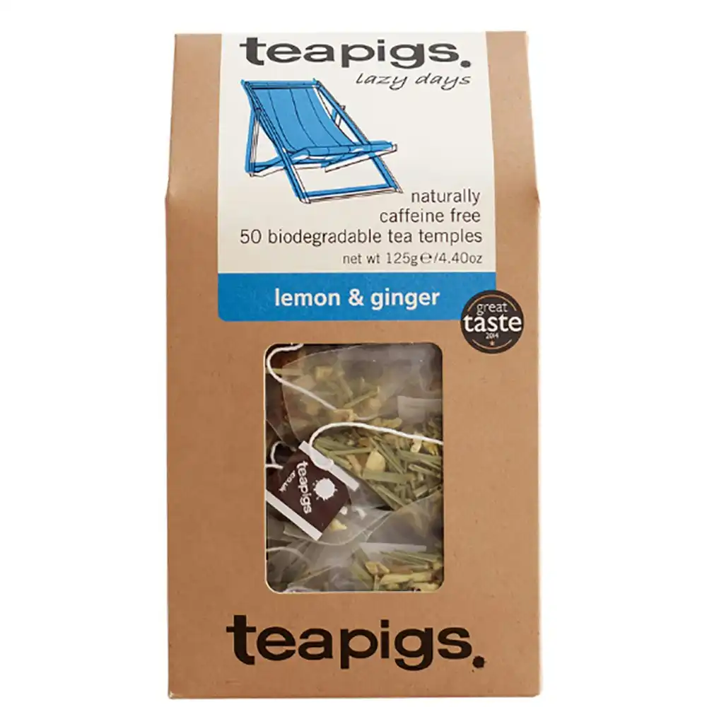 50pc Teapigs Lemon And Ginger Caffine Free Hot Drink Tea Temples/Tea Bags