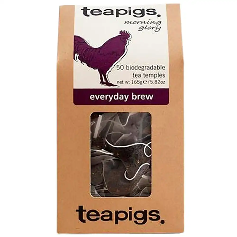 50pc Teapigs Everyday Brew Caffeinated Black Leaf Temples/Tea Bags Hot Drink