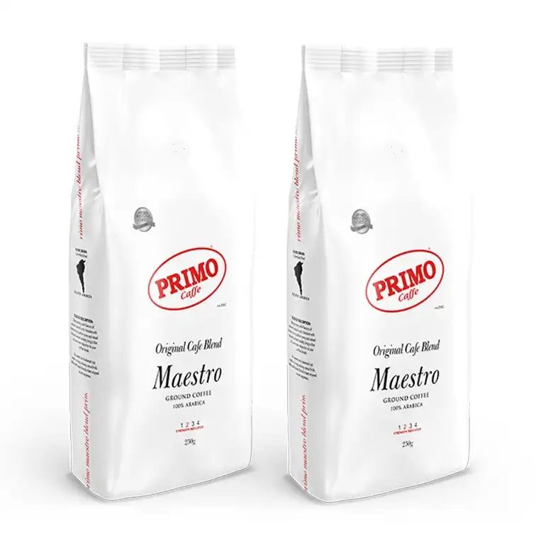 2x Primo Caffe Maestro 250g Ground Coffee Light Roast Intenst y2 Machine/Plunger