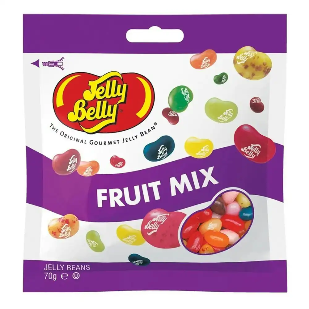 3x Jelly Belly 70g Fruit Mix Flavour Chewing Soft Sweet Jelly Bean Snack Bag