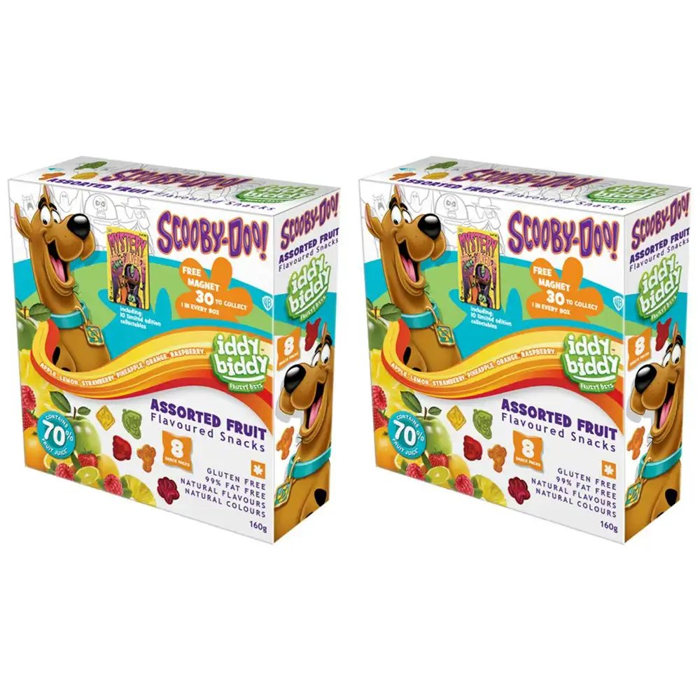 16x 20g Iddy Biddy Scooby Assorted Fruit Gummies Snack Pack Sweet/Confectionery