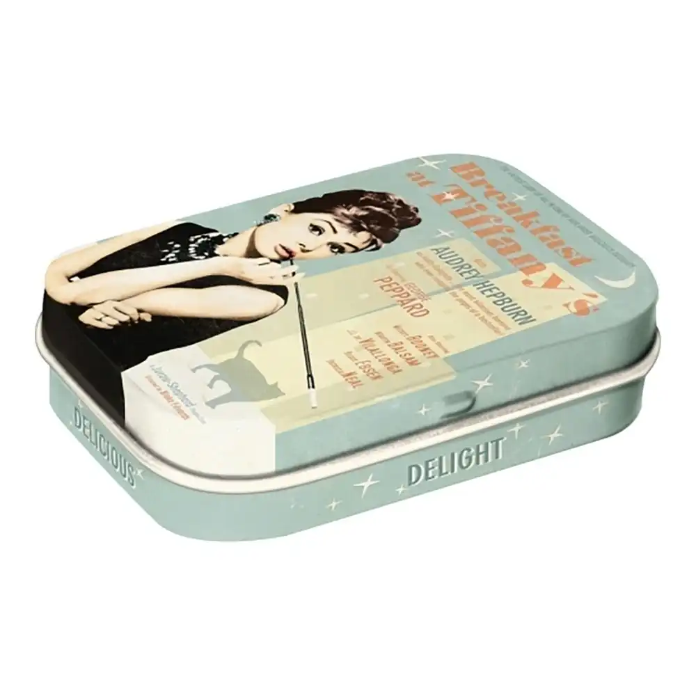 Nostalgic Art Mint Box 6cm Metal Tin Audrey Breakfast At Tiffany's Blue Mints
