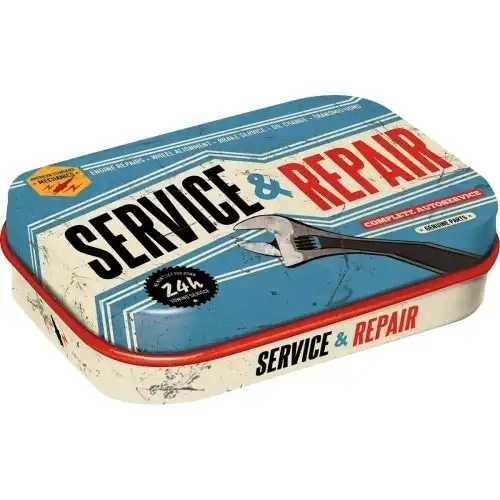 Nostalgic Art 6cm Mint Tin Box Service & Repair Fresh Breath Hard Candy Mints
