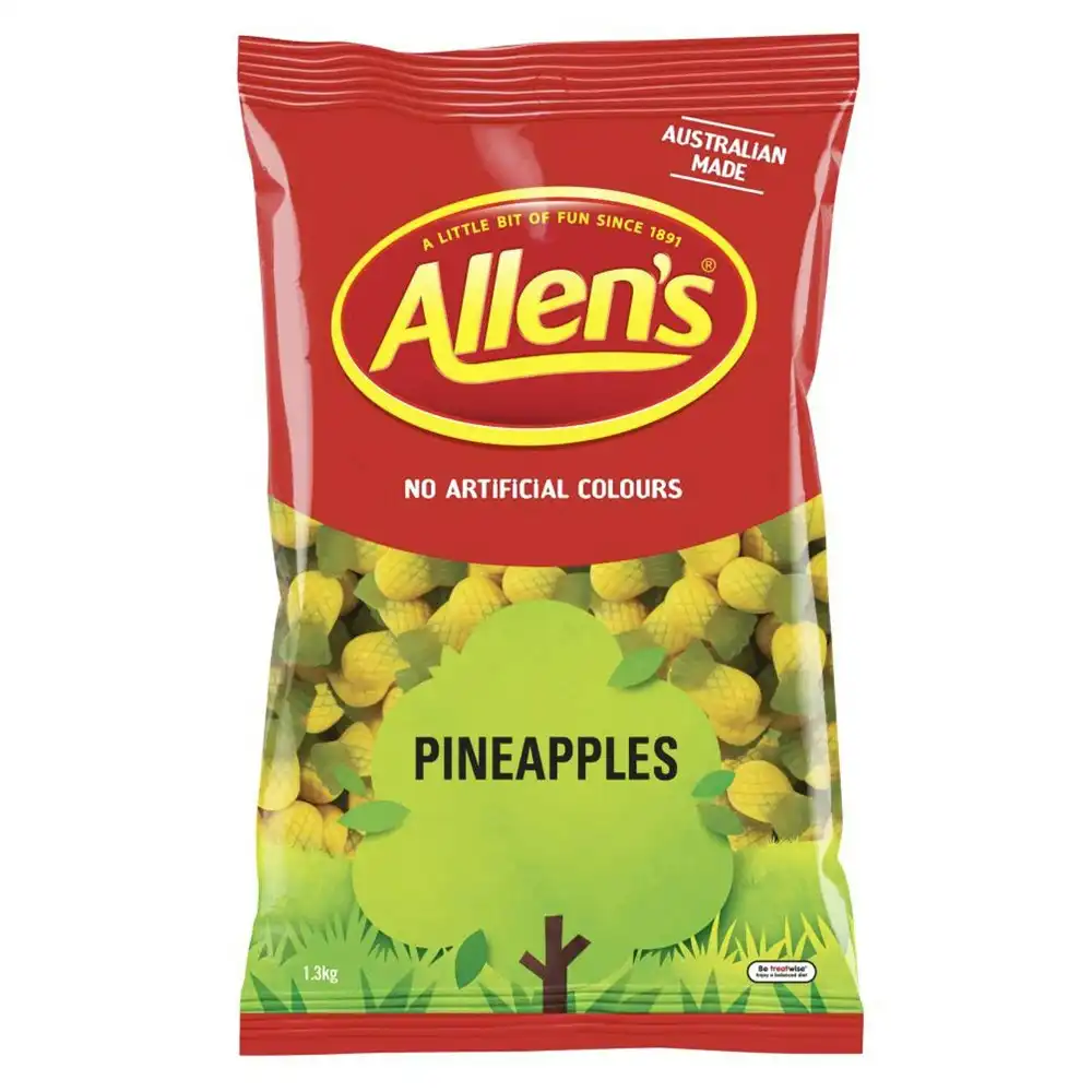 Allens Pineapples Large Soft Chew Confectionery Lolly/Candy Bag Sweets 1.3kg
