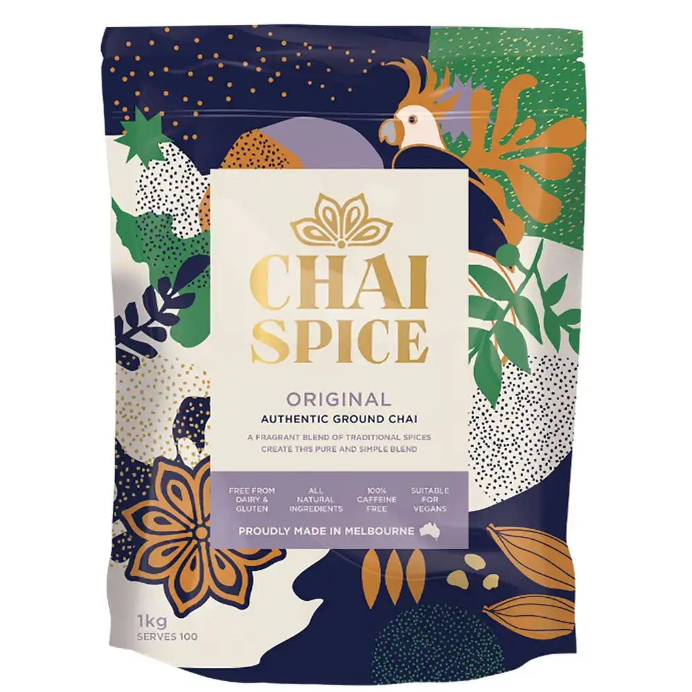 Chai Spice Original Flavour Caffine Free Hot Drink Blend Tea 1kg Ground Bag
