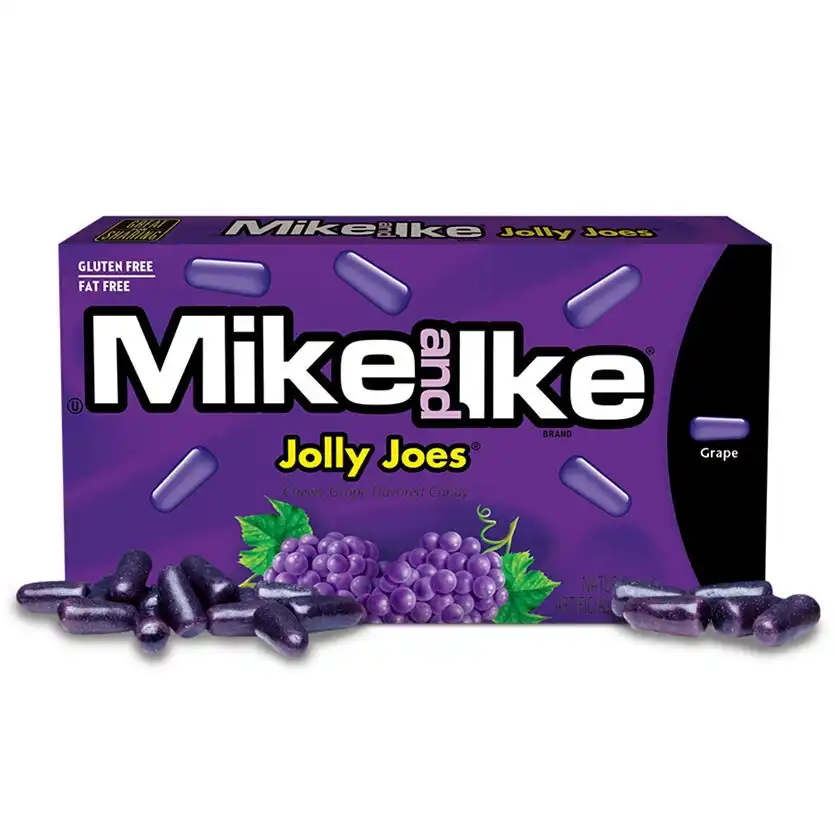 2x Mike & Ike 120g Jolly Joes Grape Flavoured Chewy Confectionery Candy/Sweets