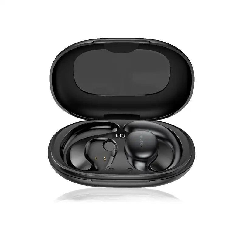 Philex True Wireless Sports Earbuds w/ Ear Hooks And Charging Case 450mAh Black
