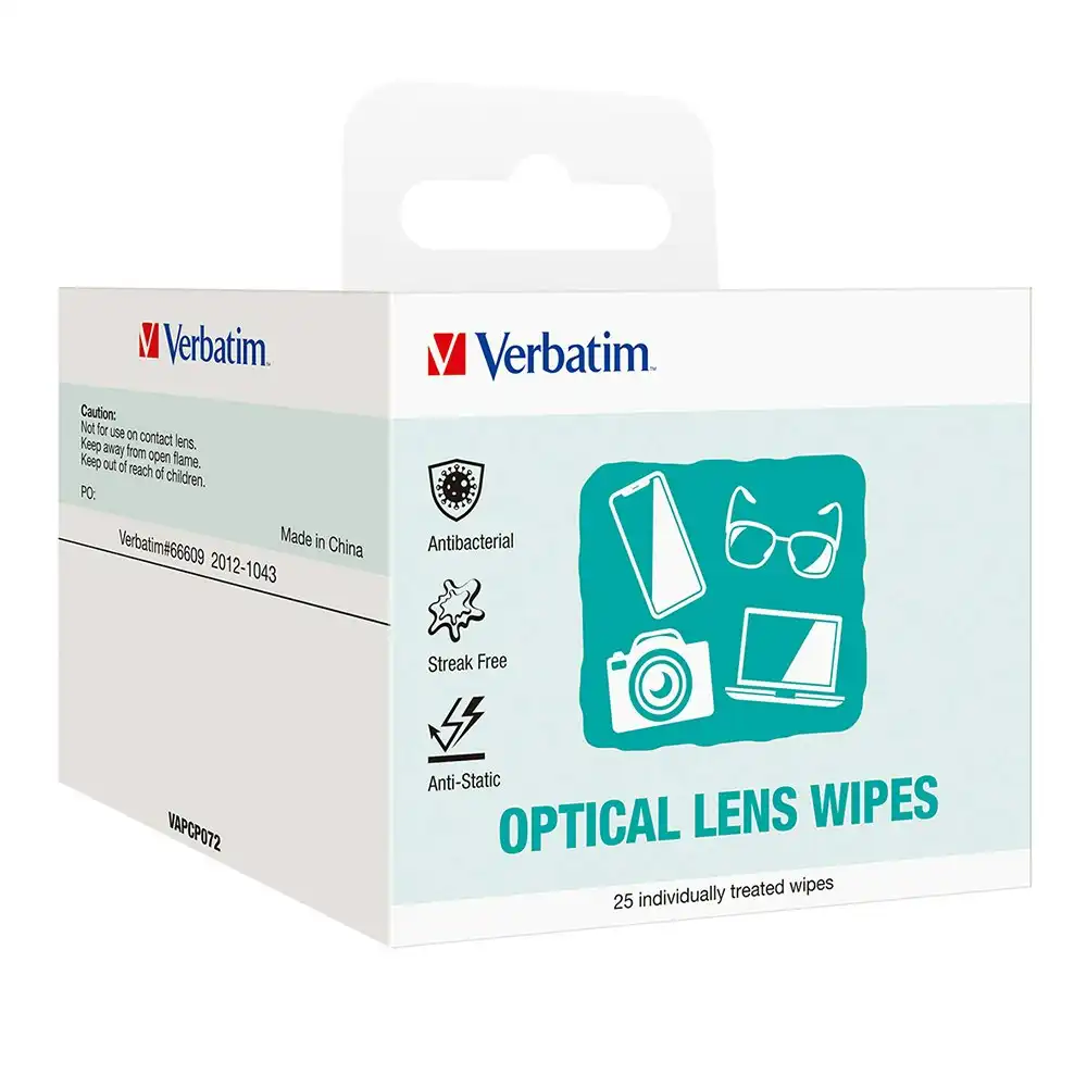 125pc Verbatim Cleaning Wipes Streak-Free For Optical Lens Eye Glass/Camera/VR