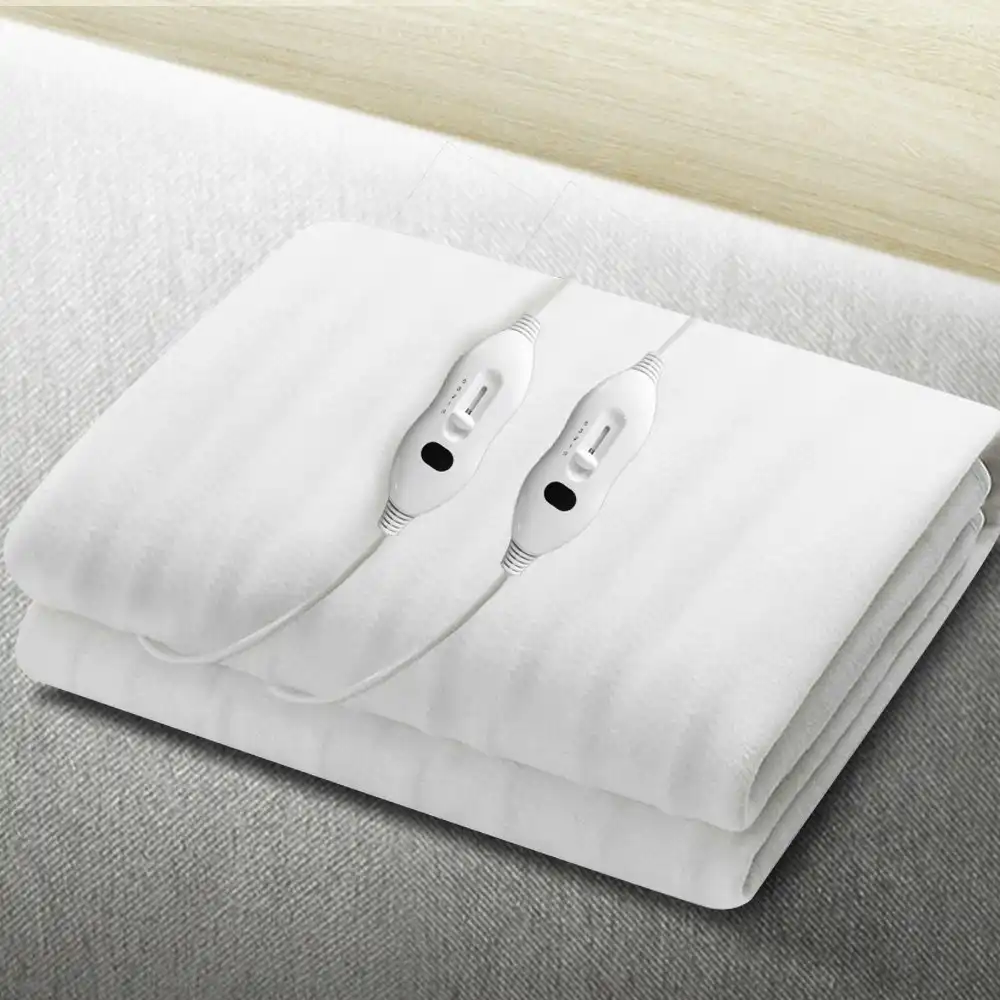 Giselle Heated Electric Blanket King Fitted Polyester Underlay Washable Winter