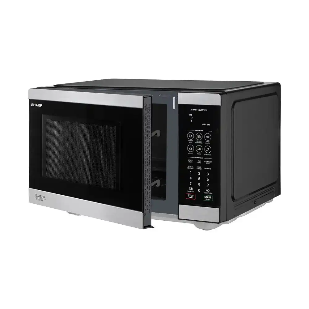 Sharp 26L Electric 900W Flatbed Inverter Kitchen Microwave Oven Stainless Steel