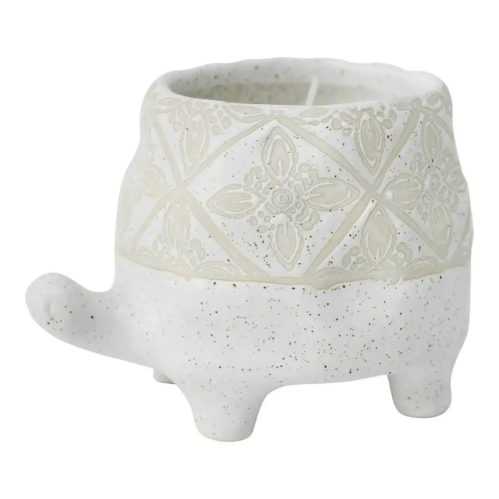 Ceramic 12cm Scented Tealight Candle Turtle Aztec Home Fragrance Decor White