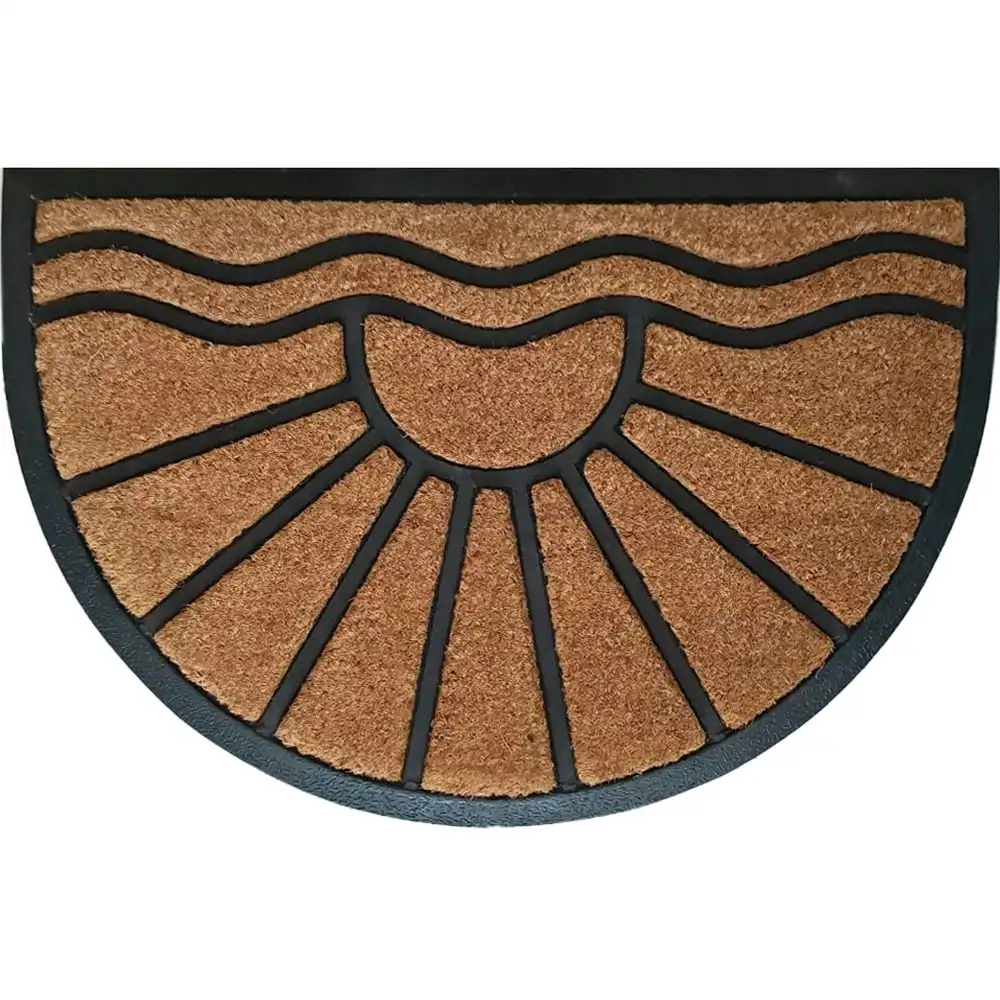 2PK Solemate Embossed Sun Rays Design 40x60cm Stylish Outdoor Front Doormat